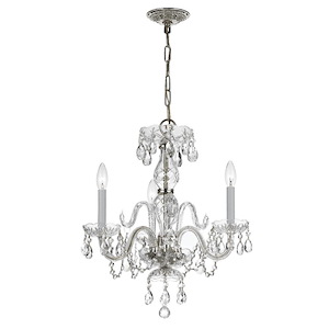 Crystal - Three Light Mini Chandelier in Classic Style - 16 Inches Wide by 18 Inches High - 406507