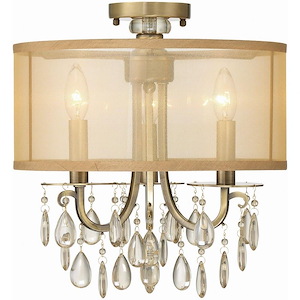 Hampton - Three Light Semi-Flush Mount in Minimalist Style - 14 Inches Wide by 17 Inches High - 430219