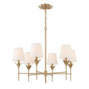 Broche - 6 Light Chandelier-28 Inch Tall and 32 Inch Wide - 1366127
