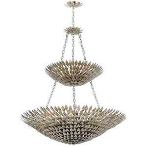 Broche - Eitheen Light Antique Leaf Pendant Chandelier in Traditional Style - 40 Inches Wide by 47 Inches High - 1083686