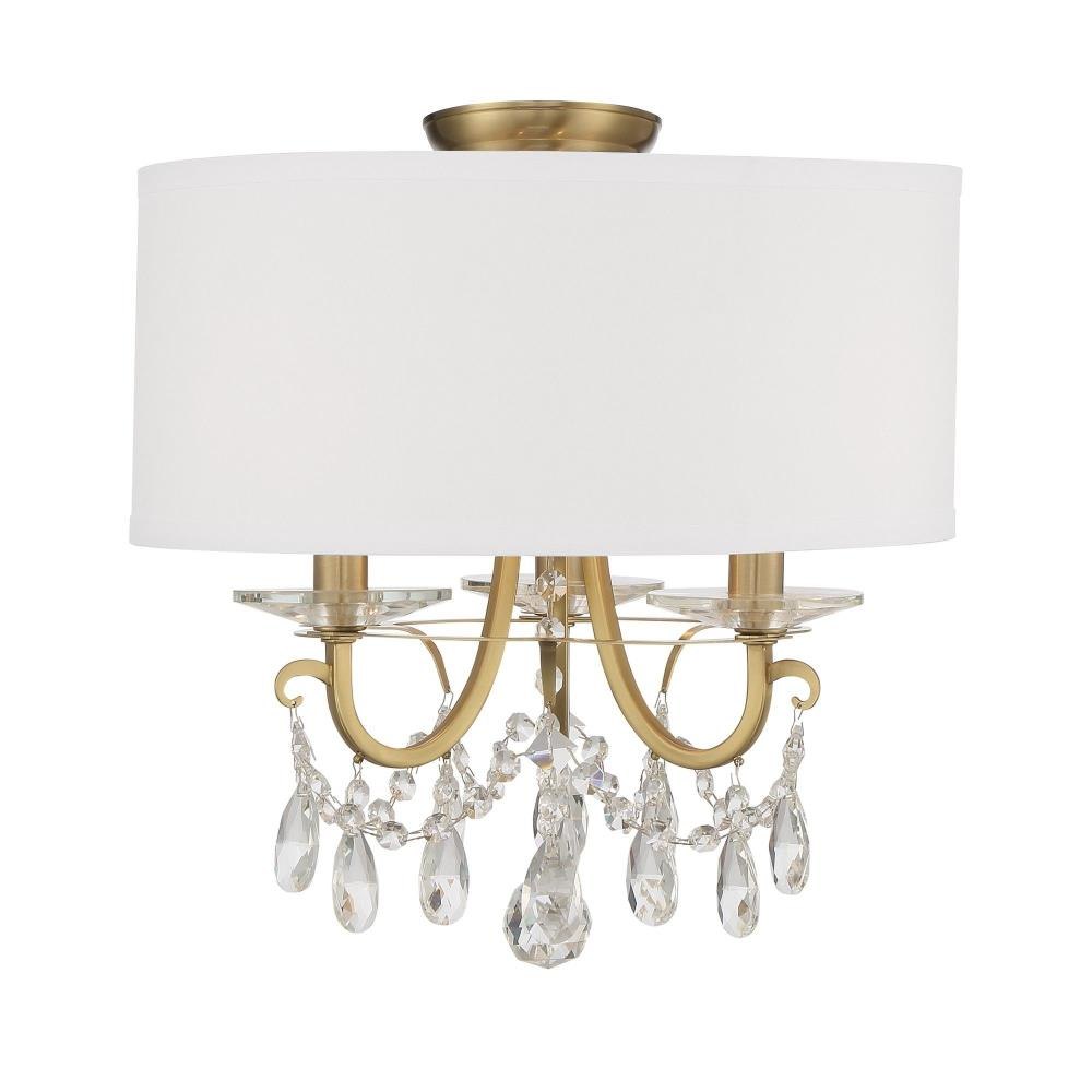 Crystorama Lighting 6623-SF Othello - 3 Light Semi-Flush Mount-15 Inches Tall and 14 Inches Wide