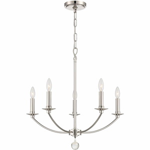 Mila - 5 Light Chandelier In Traditional Style-24 Inches Tall and 23 Inches Wide - 1280117
