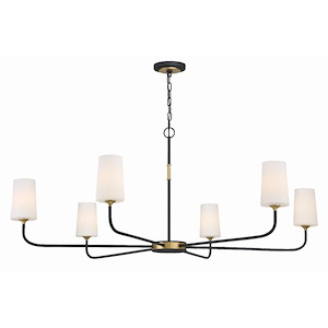 Niles - 6 Light Chandelier In Traditional Style-22.25 Inches Tall and 54 Inches Wide - 1280119