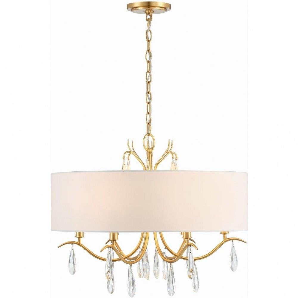 Crystorama Lighting Broche 6 Light Antique Gold Leaf Chandelier