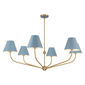 Xavier - 6 Light Chandelier-16.5 Inch Tall and 48 Inch Wide - 1366186