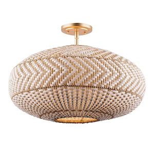 Zanzibar - 4 Light Semi-Flush Mount-11 Inches Tall and 22 Inches Wide - 1341946