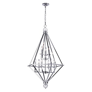 9 Light Chandelier with Chrome Finish - 901020
