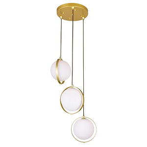 3 Light Multi Light Pendant with Brass Finish - 901249