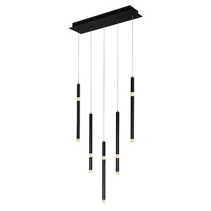 Flute - 105W 5 LED Chandelier-26 Inches Tall and 6 Inches Wide - 1277156