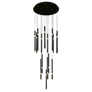 Flute - 768W 16 LED Chandelier-40 Inches Tall and 24 Inches Wide - 1277157