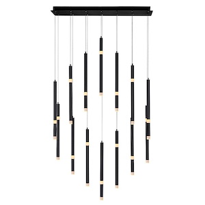 Flute - 644W 14 LED Chandelier-45 Inches Tall and 7 Inches Wide - 1277159