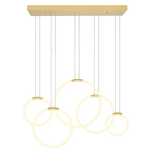 Hoops - 210W 5 LED Chandelier-26 Inches Tall and 8 Inches Wide - 1277174