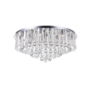16 Light Flush Mount with Chrome Finish - 901453