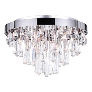 8 Light Flush Mount with Chrome Finish - 901582