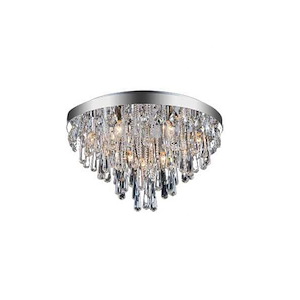 10 Light Flush Mount with Chrome Finish - 901583