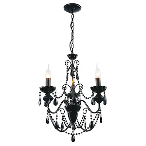 3 Light Chandelier with Black Finish - 901610