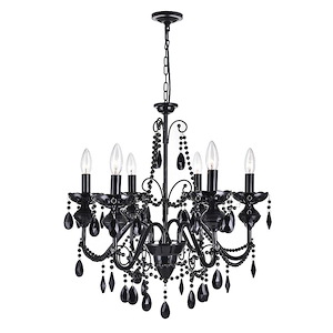 6 Light Chandelier with Black Finish - 901611