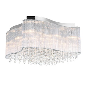 10 Light Flush Mount with Chrome Finish - 901685