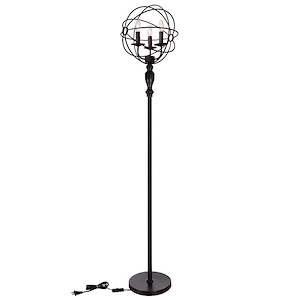 3 Light Floor Lamp with Brown Finish - 901783