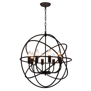 8 Light Chandelier with Brown Finish - 901785