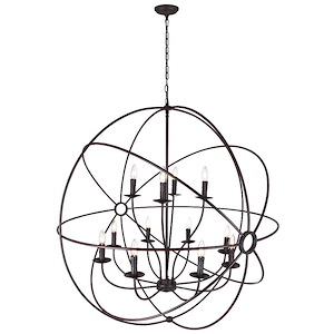 12 Light Chandelier with Brown Finish - 901788