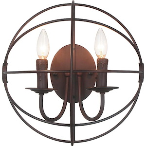 2 Light Wall Sconce with Brown Finish - 901791