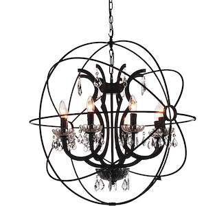 8 Light Chandelier with Brown Finish - 901795