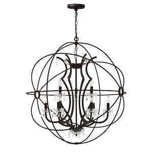 9 Light Chandelier with Brown Finish - 901796