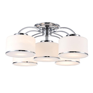 5 Light Flush Mount with Chrome Finish - 901813