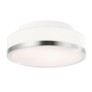 1 Light Flush Mount with Satin Nickel Finish - 901814