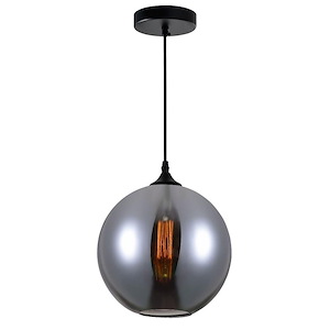 1 Light Mini Pendant with Transparent Amber Shade - 902015