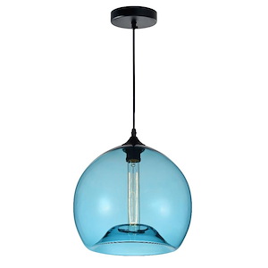 1 Light Mini Pendant with Transparent Amber Shade - 902028