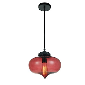 Glass - 1 Light Down Mini Pendant-8 Inches Tall and 11 Inches Wide - 1277205