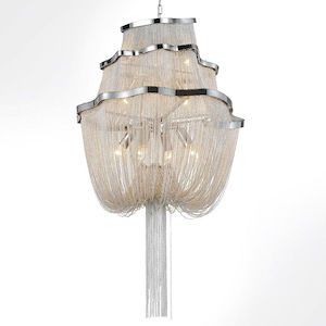 9 Light Chandelier with Chrome Finish - 902238