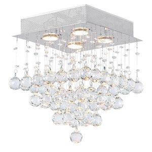4 Light Flush Mount with Chrome Finish - 902330