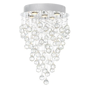 5 Light Flush Mount with Chrome Finish - 902332