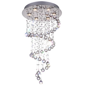 6 Light Flush Mount with Chrome Finish - 902352