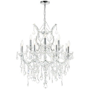 Maria Theresa - 13 Light Up Chandelier-28 Inches Tall and 30 Inches Wide - 1277214