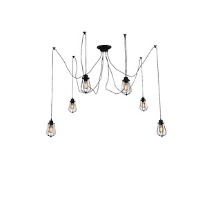 6 Light Chandelier with Black Finish - 902782