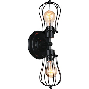 2 Light Wall Sconce with Black Finish - 902784