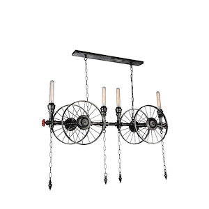 4 Light Chandelier with Gray Finish - 902879