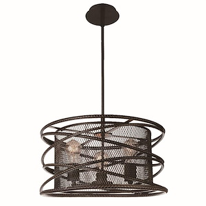 3 Light Chandelier with Brown Finish - 902905