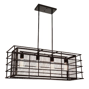 4 Light Chandelier with Brown Finish - 902907