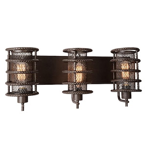 3 Light Wall Sconce with Brown Finish - 902910