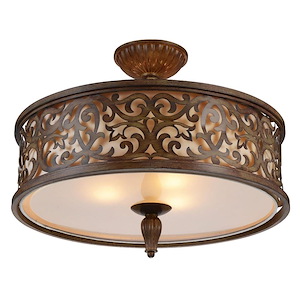 5 Light Flush Mount with Brushed Chocolate Finish - 903017