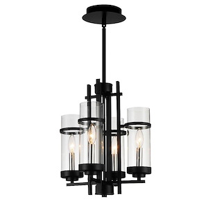 4 Light Mini Pendant with Black Finish - 903068