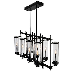 8 Light Chandelier with Black Finish - 903074