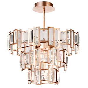 5 Light Flush Mount with Champagne Finish - 903249