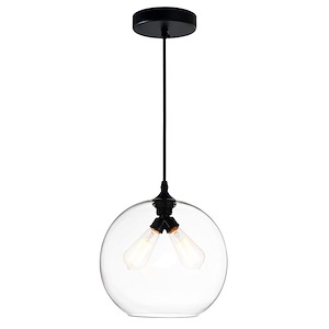 2 Light Mini Pendant with Transparent Amber Shade - 902021