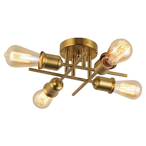 Nebraska - 4 Light Semi-Flush Mount In  Style-5.25 Inches Tall and 18 Inches Wide - 1294491